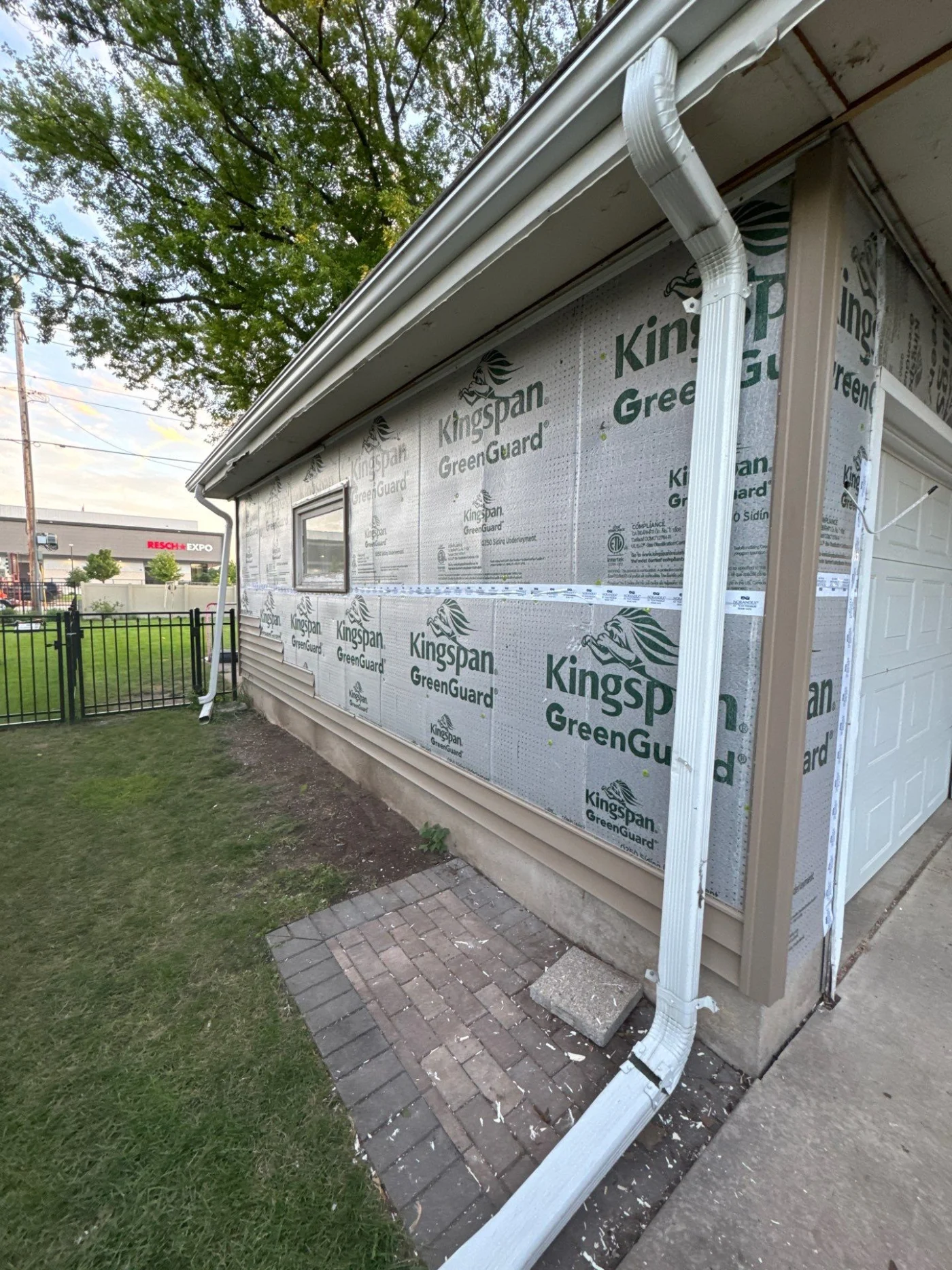 R6 House Wrap Siding | Kaukauna | Wisconsin Exteriors R6 wrapping applied to home exterior before new siding is installed by Wisconsin Exteriors
